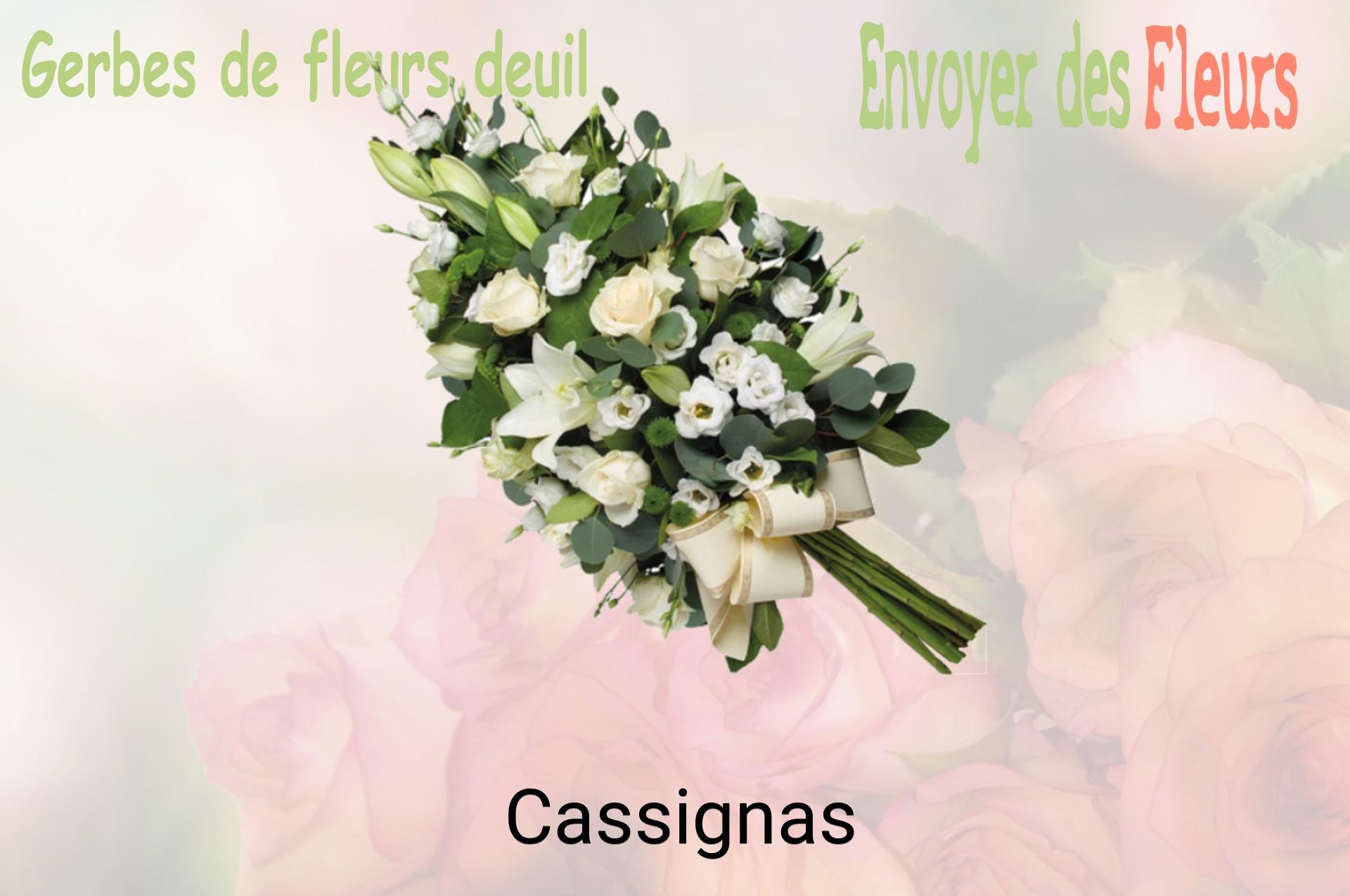 Gerbe de fleurs de deuil livrée à Cassignas